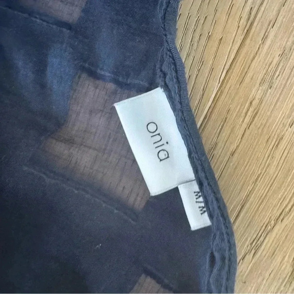 Onia Melanie Dress Window Mesh Blue Shadow Cover Up Size M  $295 - Picture 5 of 5